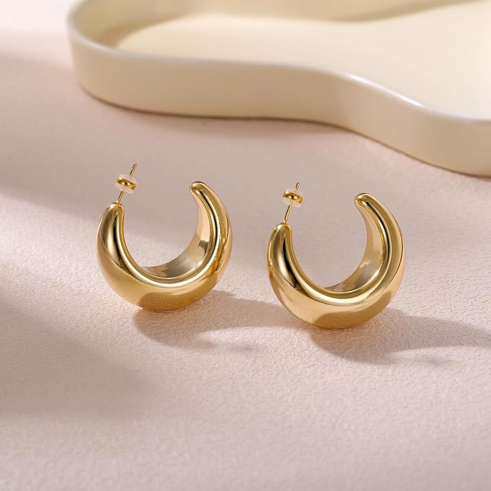 Gold moon earrings