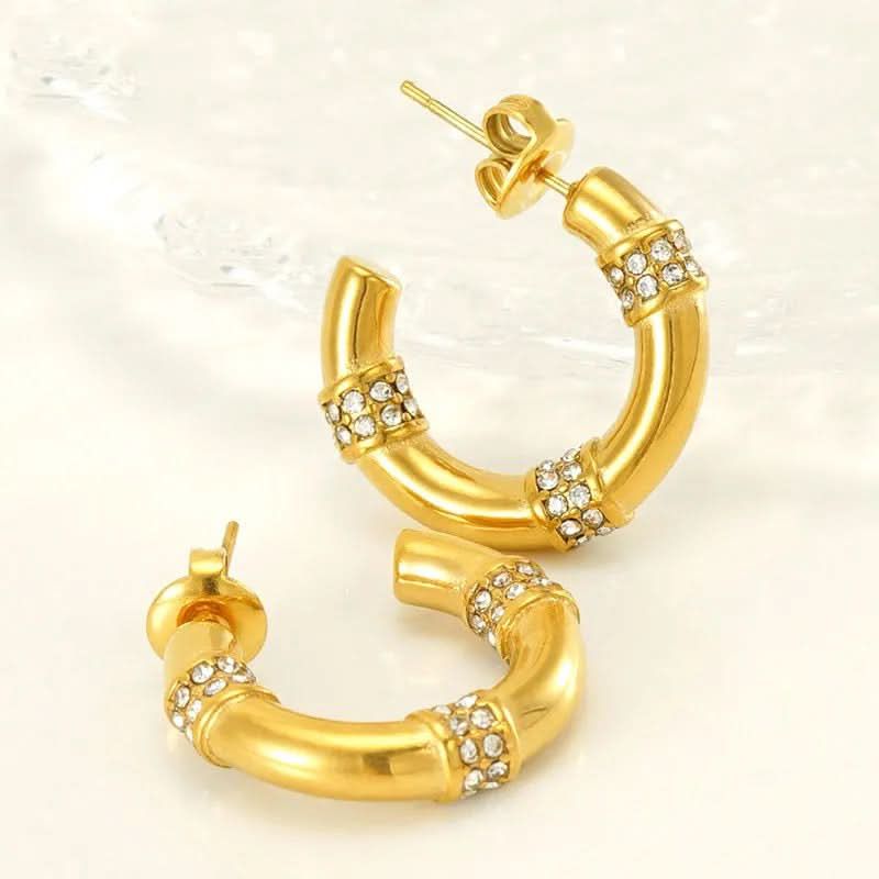 Gold hoop style earring
